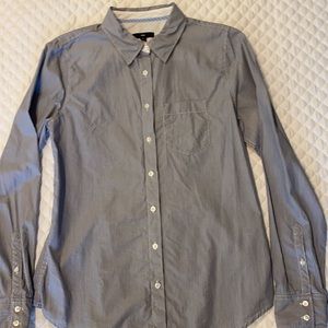 Preppy, EUC Gap fitted Blue/White Pinstripe Blouse, Small